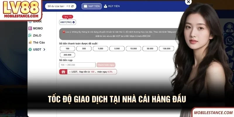 Tốc độ giao dịch tại nhà cái LV88 hàng đầu Tốc độ giao dịch tại nhà cái LV88 hàng đầu